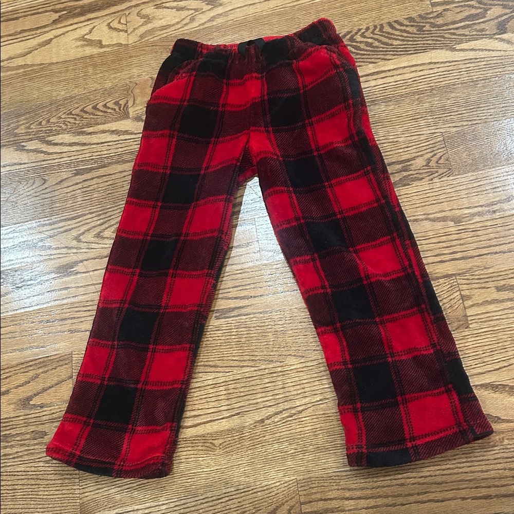 Wonder Nation Red and Black Plaid Kids Pajama Bottoms